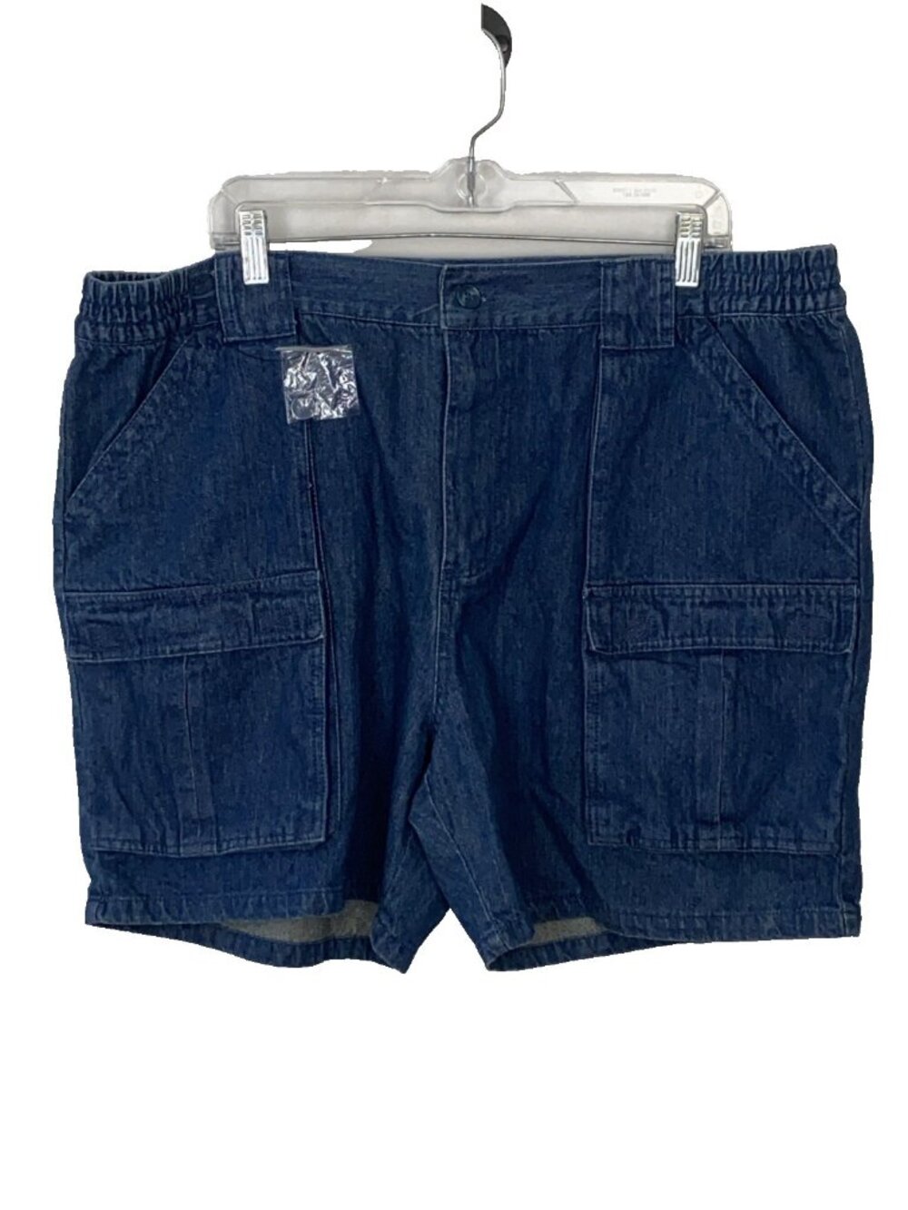 Guide Gear Denim Cargo Shorts Mens 40 Blue Jean Cotton Elastic Waist Utility
